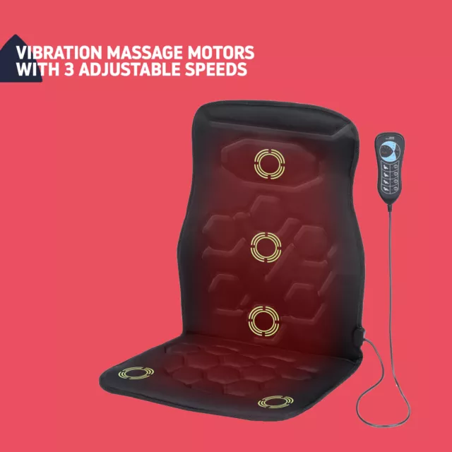 Heated Car Seat with Back Massager Remote Control Van Home Massage Chair Cushion 3