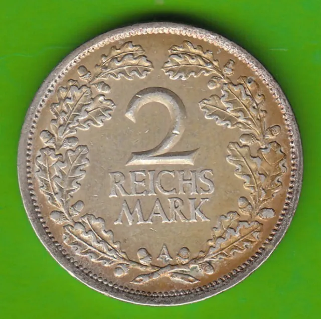 2 Reichsmark 1925 A Silber fast vz hübsche Patina nswleipzig