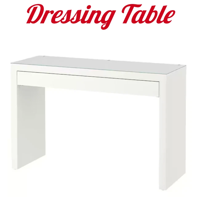 IKEA MALM DRESSING Table With Glass Top Cover 120x41 cm ColorWhite £