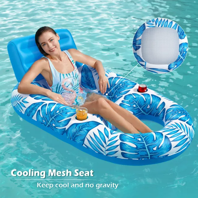 Floating Boat Lounge Portable Water Air Mattresses PVC for Adults and Children 2