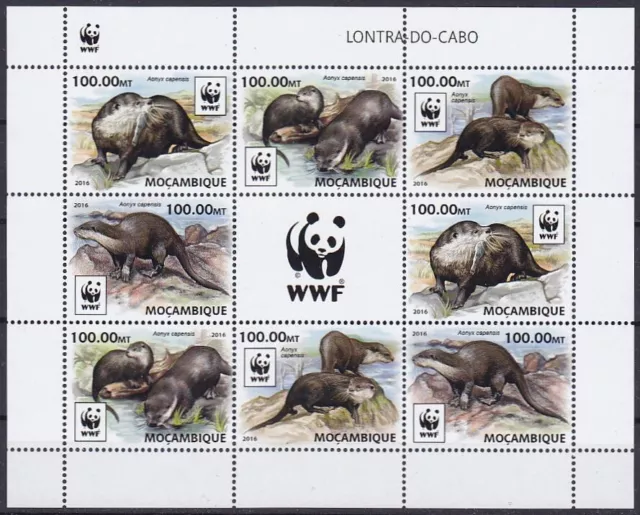 Mocambique  8884 - 8887 KB - 2 **, WWF - Kap-Otter (32 ME)