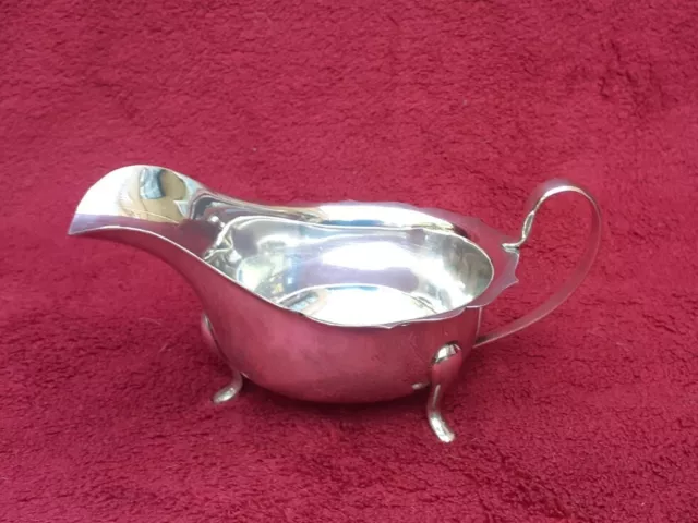 Edwardian Silver Plated Sauce Boat on 3 Feet, Sheffield good cond. 6"