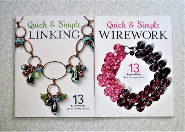 Lote de 2 libros de diseño rápido y simple de joyería elegante de ocio