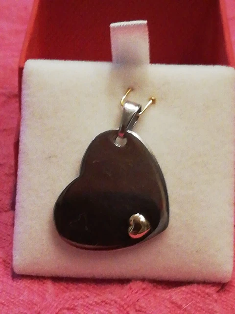 Médaillon Pendentif Cœur « Toi Et Moi » – Plaqué Or Jaune – Occasion Très Bon état