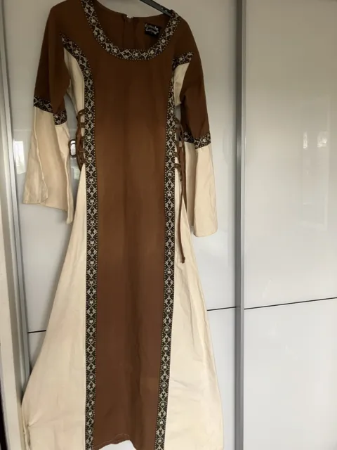 Leonardo Carbone Linen Fancy Dress Medieval Viking princess  Size Small In V
