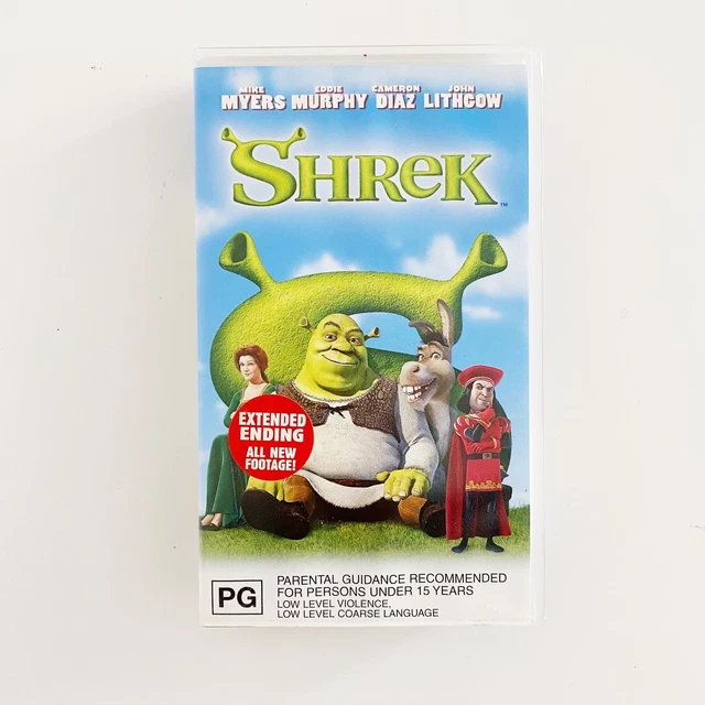 SHREK DREAMWORKS VHS Tape 2001 Extended Ending 6.92 PicClick