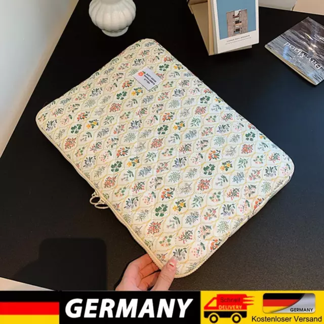 Computertasche mit Reißverschluss Blumen-Laptop-Hülle für 14-Zoll-Notebooks (grü