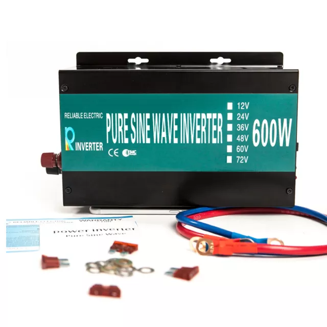 Pure Sine Wave Inverter Spannungswandler 600W 36V to 230V Power Converter Car