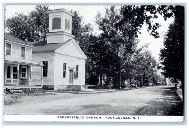 1940 Roadside View Presbyterian Church Youngsville New York NY Unposted Postcard