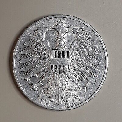 Coin Austria	1952	5 schilling	Second Republic	Aluminium (312)
