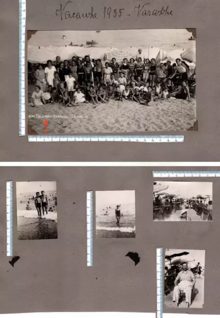 n° 5 foto del 1935 VARAZZE (Savona) - bagnanti ai bagni Colombo - spiaggia