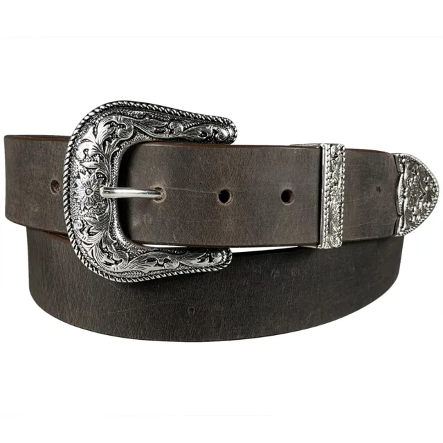 1.5"(38mm)CrazyHorse Western Style Leather Belt Handmade in Canada by Zelikovitz