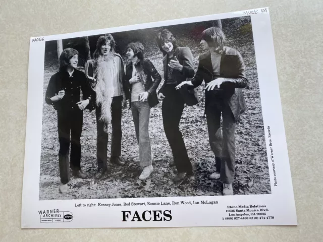 Faces Press Photo 8x10”. Rod Stewart, Ron Wood, Ronnie Lane, Kenney Jones.