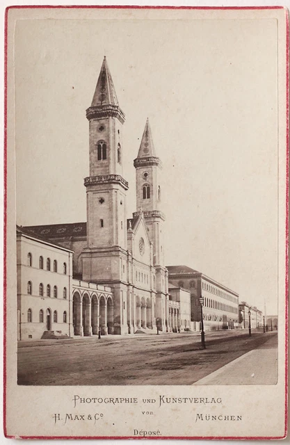 Original 1880er J. Kab.Karte MÜNCHEN Ludwigskirche von H. MAX