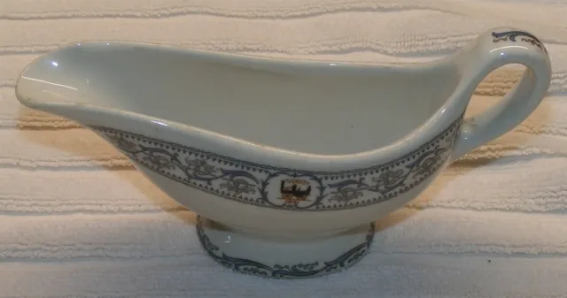New York Central Railroad China Gravy Boat in the Dewitt Clinton Pattern RR/BS