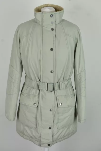 BARBOUR KIRBY BLUE BEIGE Padded Coat size Uk 14 Womens Full Zip