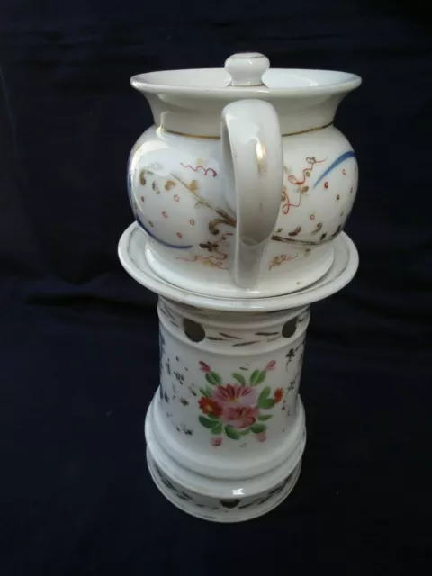 TISANIERE VEILLEUSE PORCELAINE DE PARIS POLYCHROME XIXème siècle 3