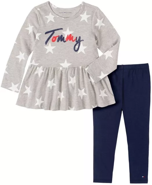New Tommy Hilfiger Little Girls 2 Pc Stars Tunic and Legging Set Size 6 MSRP $55