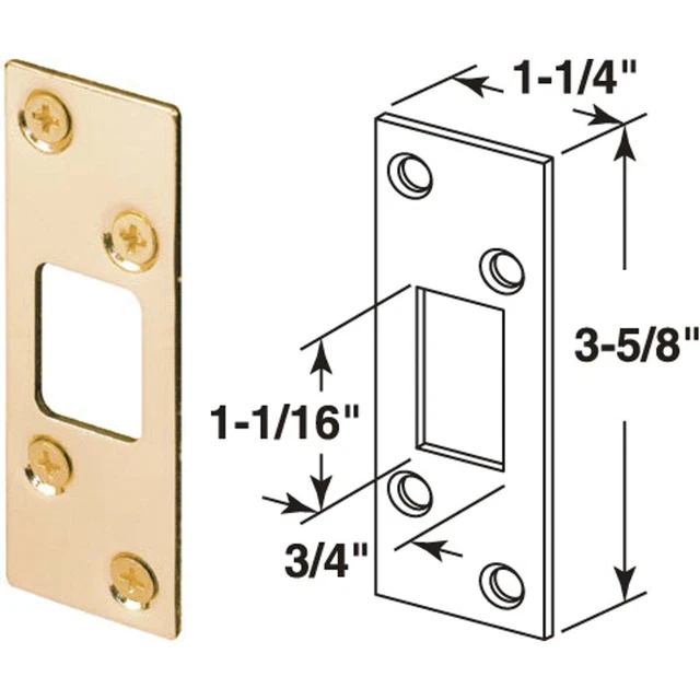 Defender Security Brass 1-1/4 In. Security Strike Plate E 2235 Pack of 60