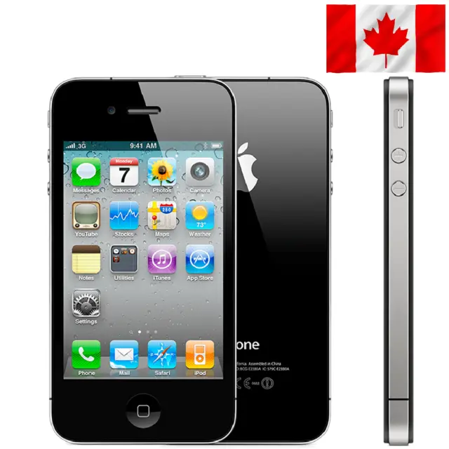 Apple iPhone 4 8GB White/Black Unlocked IOS Smartphone - Very Good