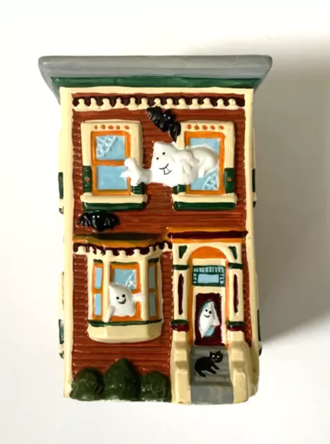 Vintage Brownstone Apartment Halloween Planter Ceramic New Holland 1997