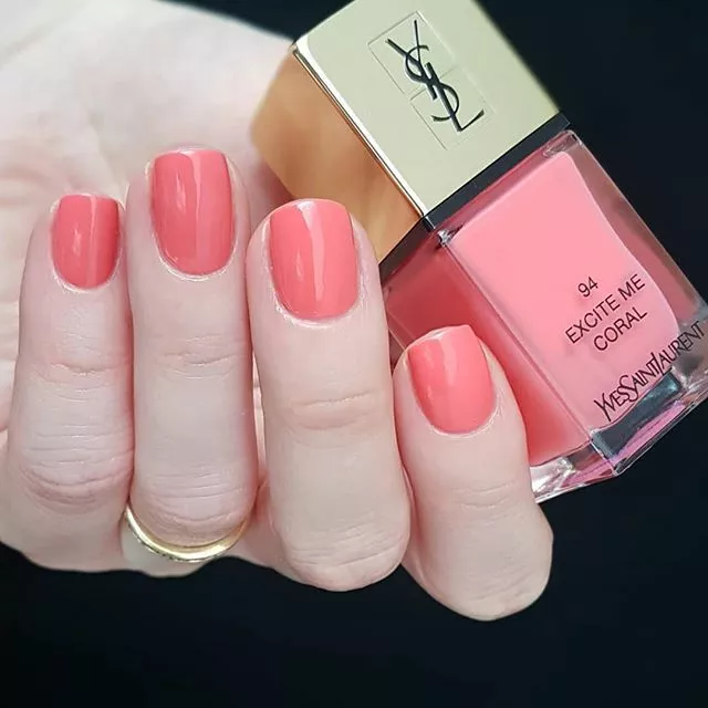 YSL LA LAQUE EXCITE ME CORAL 94 Rose Peach Pink Nail Polish Vernis Summer FAB 32.00 PicClick UK