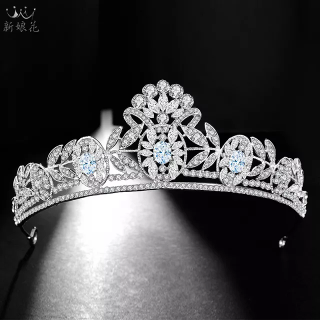 6.5cm Tall Exquisite CZ Crystal Wedding Bridal Queen Princess Prom Tiara Crown 2