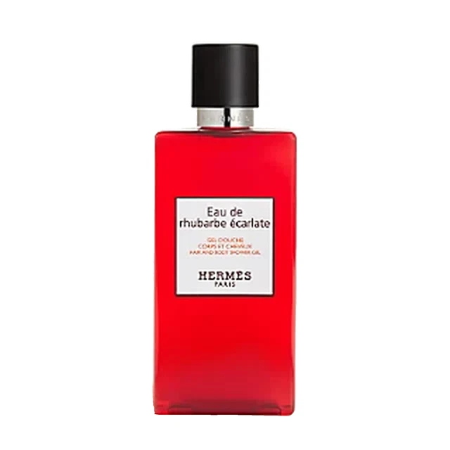 Gel De Ducha Hermes Eau De Ruibarbe Escarlata Para El Cabello Y El Cuerpo - 6,5 Oz/200 Ml - Sin Caja