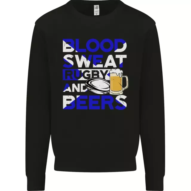 Felpa Scotland Blood Sweat & Beers rugby scozzese da uomo maglione