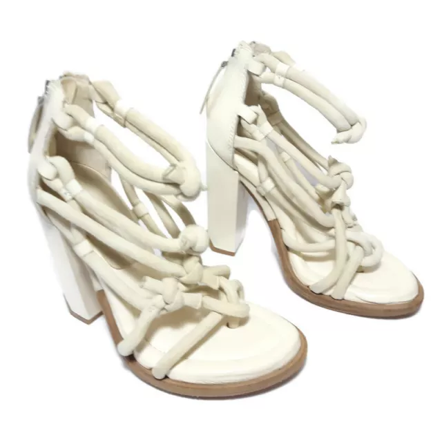 Alexander Wang Tilda Heels Shoes US Size 4 M Ivory White Strappy Suede Womens