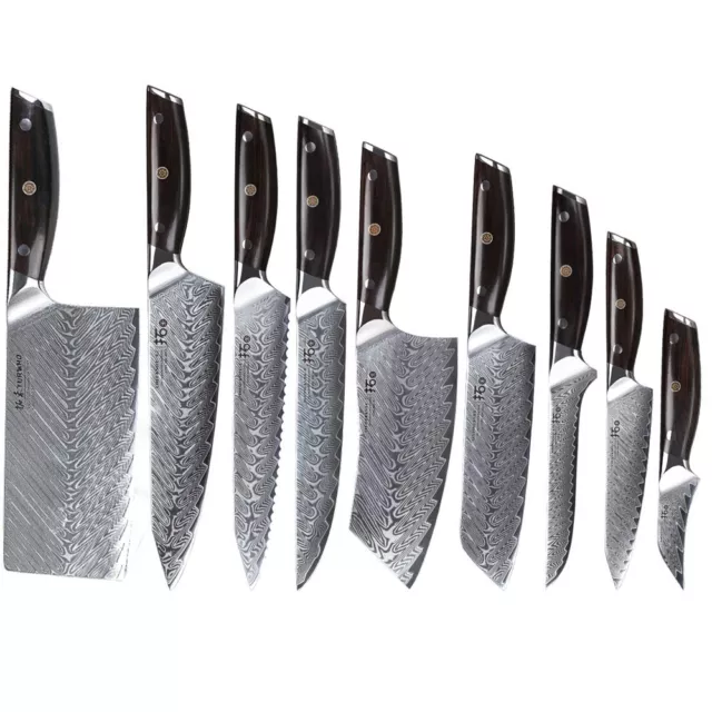 Japanisch Küchenmesser VG10 Damaskus Stahl Kochmesser Santoku Chef Hackmesser