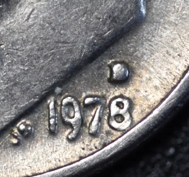 1978-D Roosevelt Dime Error FILLED MINT MARK and strong OFF-CENTER strike