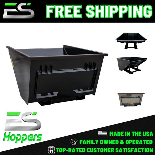 1.5 Yd Heavy Duty Quick Attach Hopper-Trash-Recycling Hopper-Free Shipping
