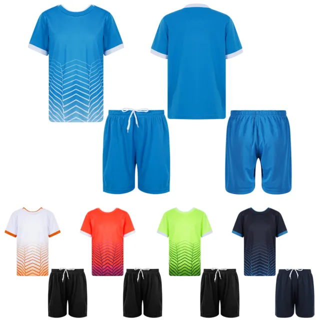 T-shirt bambini pallacanestro calcio abbigliamento sportivo a maniche corte con set pantaloncini