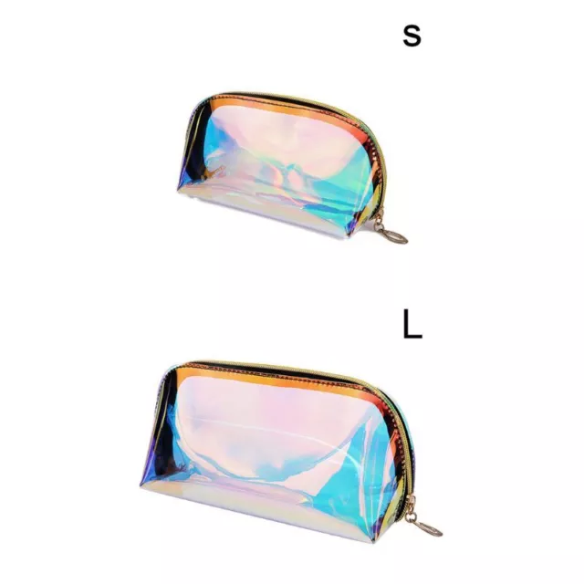 Holographic Cosmetic Bag Transparent Makeup Case Pouch Toiletry Travel Organizer