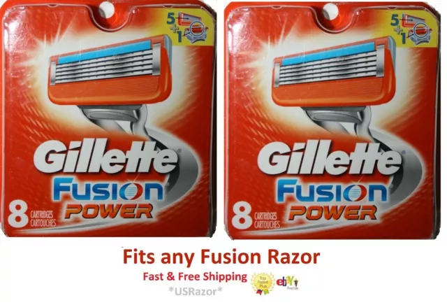 *16 FUSION Power Razor Blades Refills Shaver Cartridge GILLETTE 4 8 Fit Flexball