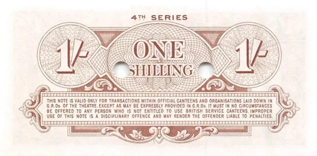 UK / BAF  1/-   ND. 1962  M32b  4th  Series  Uncirculated Banknote WB