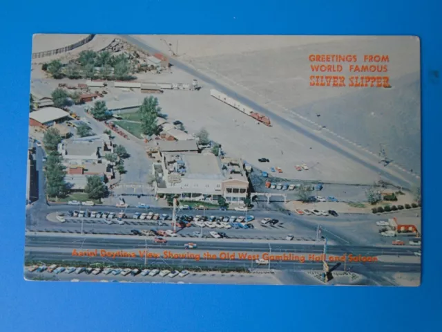 Vegas Howie Last Frontier Silver Slipper Aerial Photo Postcard Nevada Gas Staion