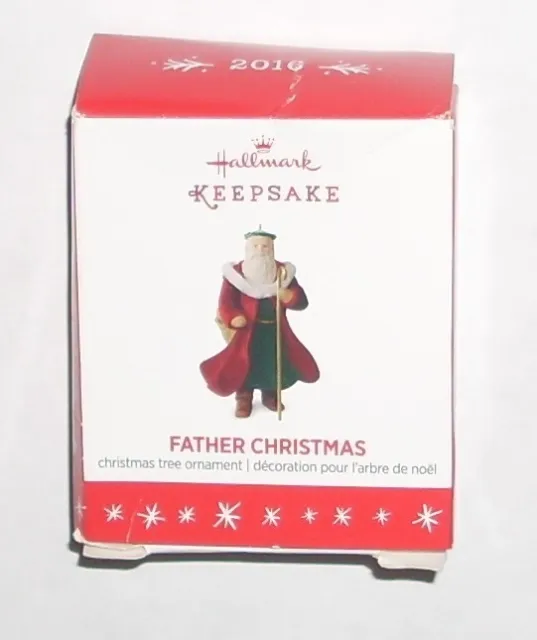 2016 Hallmark Keepsake Father Christmas MINIATURE Ornament Santa Claus NIB