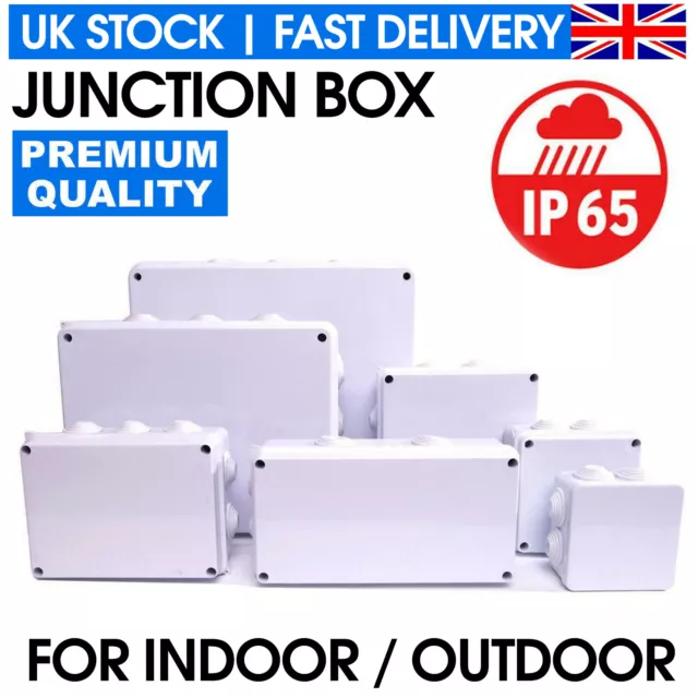 Ip65 Waterproof Outdoor Junction Box Pvc Adaptable Enclosure Indoor - All Sizes