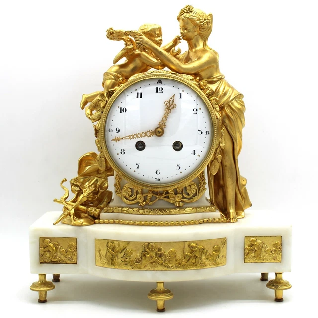 ANTIKE KAMINUHR TISCHUHR PENDEL CLOCK - Napoleone III - BRONZE - 19.Jh.