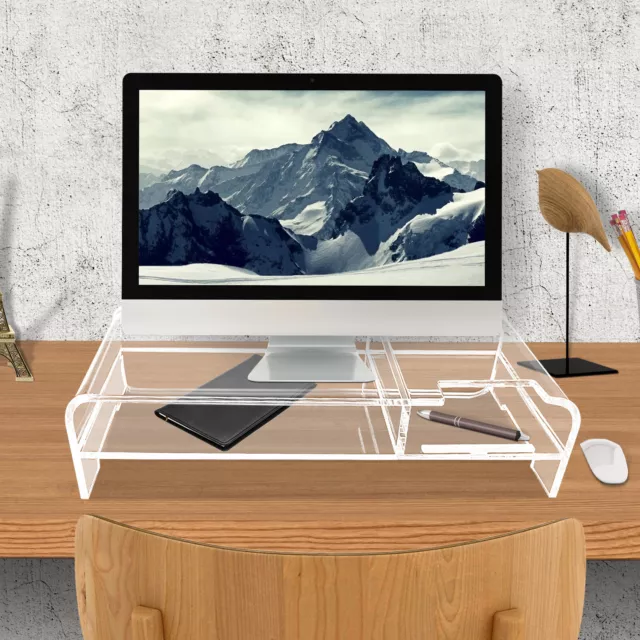 ACRYLIC MONITOR STAND,2 Tiers Computer Monitor Riser Computer Stand