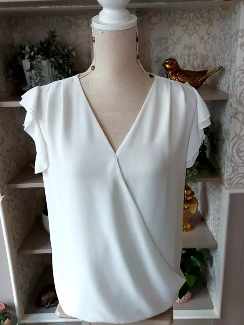 James Lakeland, Lovely Cream Crossover [Fixed] Blouse 10 Top Cond.