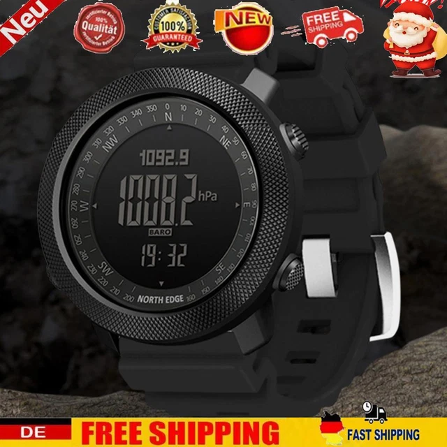 Fockety Orologio Sportivo Digitale Impermeabile 10ATM Con Altimetro, Barometro E Termometro, Per Uomo E Donna, Ideale Per Pesca Ed Escursionismo - 6