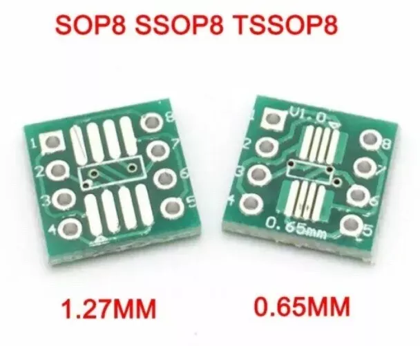 50x SOP8 SO8 SOIC8 TSSOP8 MSOP8 to DIP8 Adapter PCB Converter Solder Pin Board