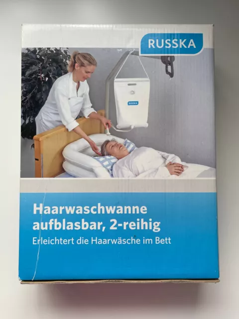 Russka Haarwaschwanne für d. Pflege aufblasbar 2-reihig Haare waschen Pflegefall