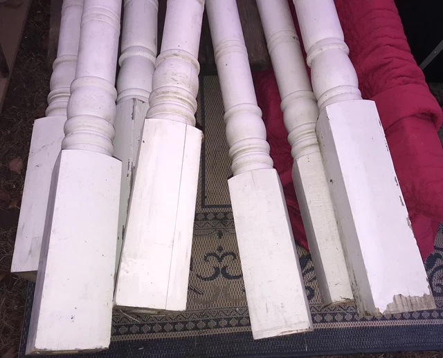Antique Victorian Turned Wood Column Pillar Post Architectural Salvage 6’ LOT/7 5