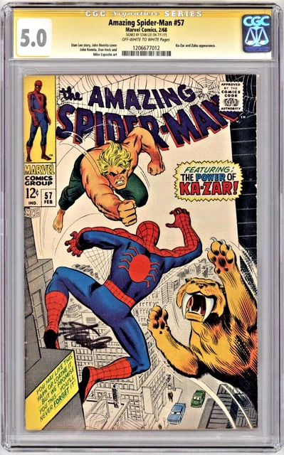 Marvel 1968 🕷 Amazing Spider-Man 57 🕷 CGC 5.0 SS 🔥 Signed by Stan Lee 🔥