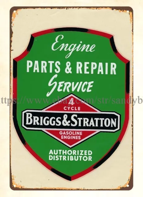 hanging unframed art 1956 briggs and stratton DEALER metal tin sign