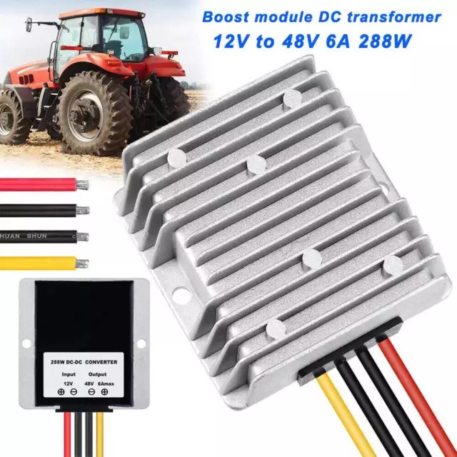 Waterproof DC-DC 12V to 48V 6A Step-Up Power Supply Converter Regulator AU